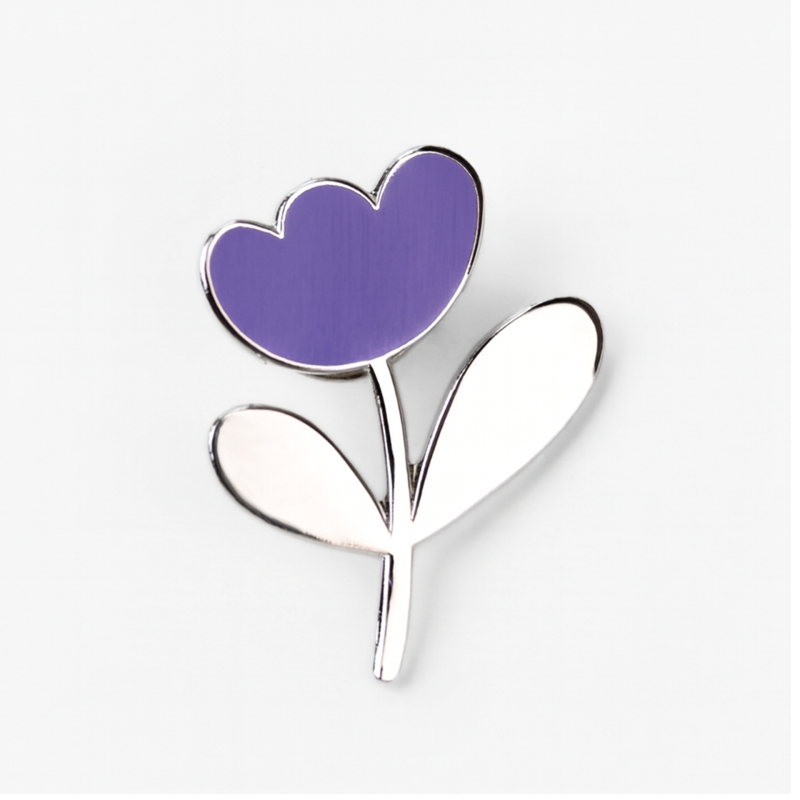 BROCHE TULIPE BLEUE LAVANDE