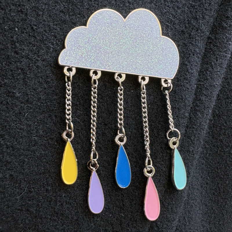 BROCHE NUAGE PAILLETTES GOUTTES