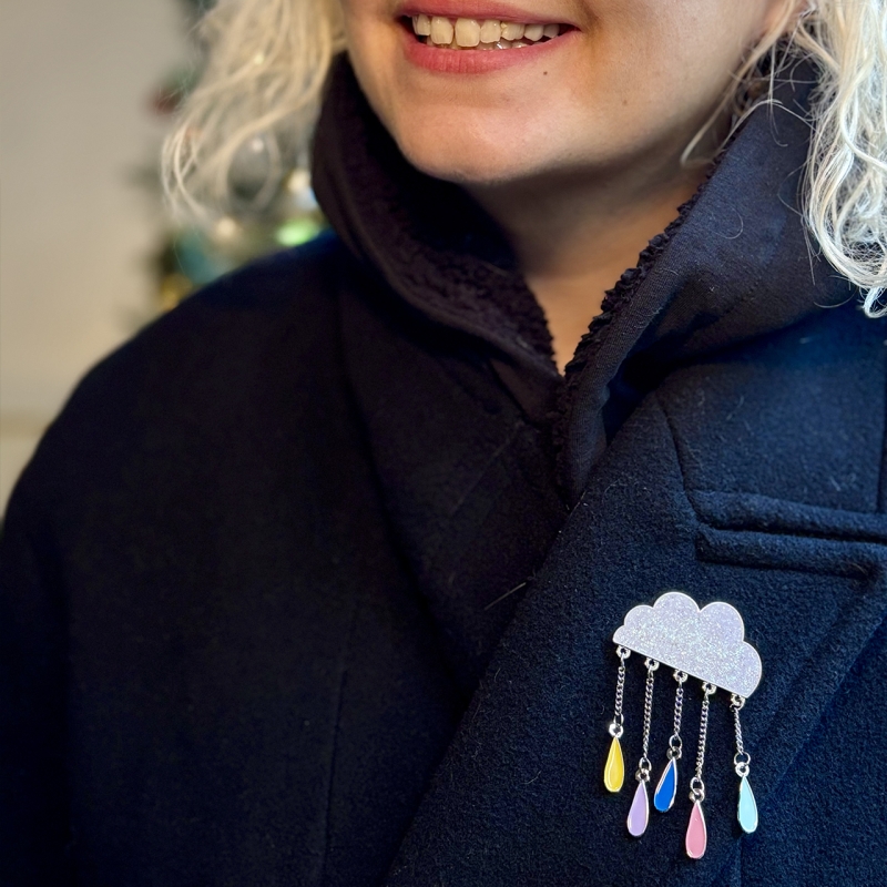 BROCHE NUAGE PAILLETTES GOUTTES