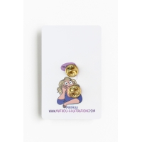 BROCHE COEUR BLEU LAVANDE
